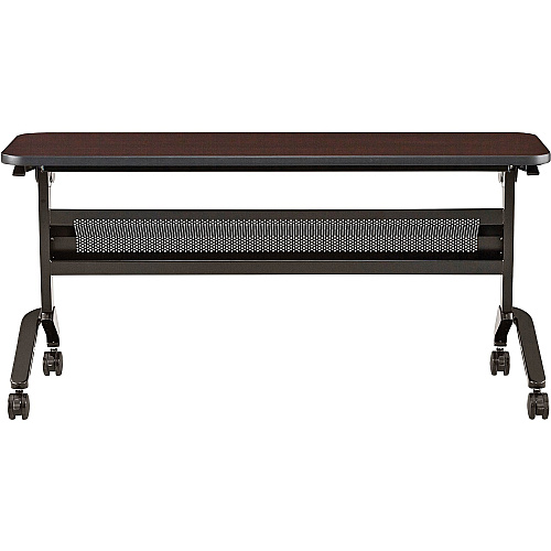 Safco Flip-N-Go Rectangular Training Table Mocha Rectangle Top - Black Base - 150 lb Capacity - 60" Table Top Width x 18" Table Top Depth x 1.20" Table Top Thickness - 29" Height - Training Room - Assembly Required - Low Pressure Laminate ( (LF1860TSLDCM)
