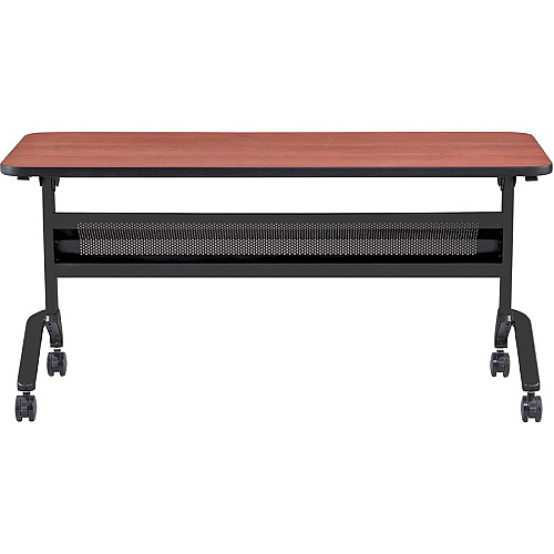 Safco Flip-N-Go Rectangular Training Table Biltmore Cherry Rectangle Top - Black Base - 150 lb Capacity - 60" Table Top Width x 24" Table Top Depth x 1.20" Table Top Thickness - 29" Height - Training Room - Assembly Required - Low Pressure  (LF2460TSLCRM)
