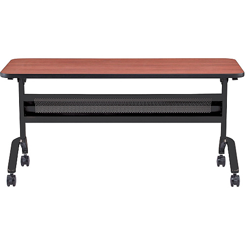 Safco Flip-N-Go Rectangular Training Table Biltmore Cherry Rectangle Top - Black Base - 150 lb Capacity - 60" Table Top Width x 24" Table Top Depth x 1.20" Table Top Thickness - 29" Height - Training Room - Assembly Required - Low Pressure  (LF2460TSLCRM)