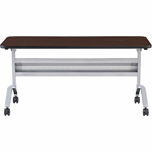 Safco Flip-N-Go Rectangular Training Table Mocha Rectangle Top - Black Base - 150 lb Capacity - 60" Table Top Width x 24" Table Top Depth x 1.20" Table Top Thickness - 29" Height - Assembly Required - Low Pressure Laminate (LPL) Top Materia (LF2460TSLDCM)