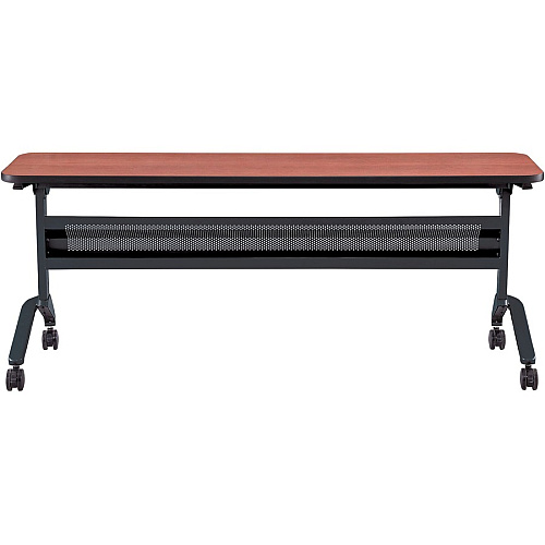 Safco Flip-N-Go Rectangular Training Table Biltmore Cherry Rectangle Top - Black Base - 150 lb Capacity - 72" Table Top Width x 18" Table Top Depth x 1.20" Table Top Thickness - 29" Height - Training Room - Assembly Required - Low Pressure  (LF1872TSLCRM)