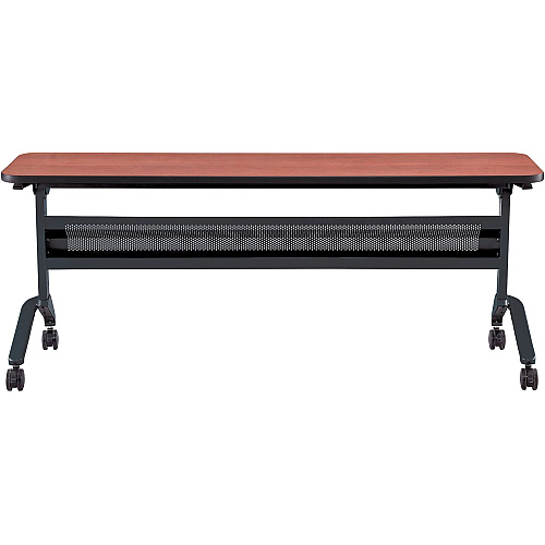 Safco Flip-N-Go Rectangular Training Table Biltmore Cherry Rectangle Top - Black Base - 150 lb Capacity - 72" Table Top Width x 18" Table Top Depth x 1.20" Table Top Thickness - 29" Height - Training Room - Assembly Required - Low Pressure  (LF1872TSLCRM)