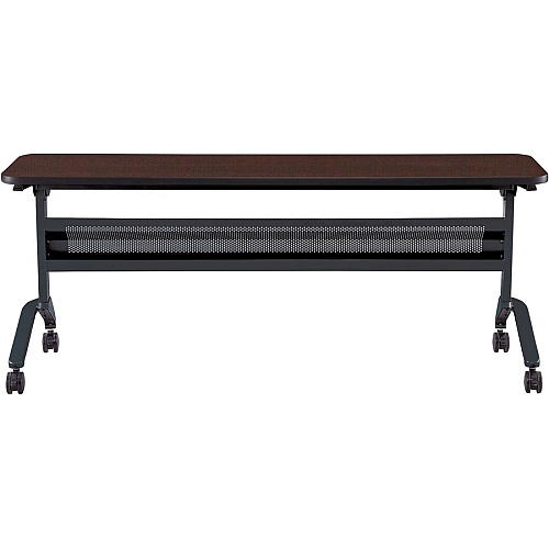 Safco Flip-N-Go Rectangular Training Table Mocha Rectangle Top - Black Base - 150 lb Capacity - 72" Table Top Width x 18" Table Top Depth x 1.20" Table Top Thickness - 29" Height - Training Room - Assembly Required - Low Pressure Laminate ( (LF1872TSLDCM)