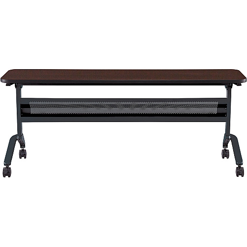 Safco Flip-N-Go Rectangular Training Table Mocha Rectangle Top - Black Base - 150 lb Capacity - 72" Table Top Width x 18" Table Top Depth x 1.20" Table Top Thickness - 29" Height - Training Room - Assembly Required - Low Pressure Laminate ( (LF1872TSLDCM)