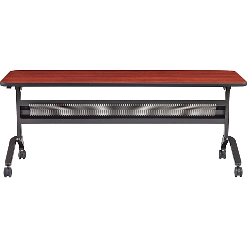 Safco Flip-N-Go Rectangular Training Table Biltmore Cherry Rectangle Top - Black Base - 150 lb Capacity - 72" Table Top Width x 24" Table Top Depth x 1.20" Table Top Thickness - 29" Height - Training Room - Assembly Required - Low Pressure  (LF2472TSLCRM)