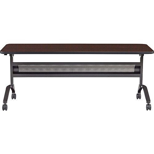 Safco Flip-N-Go Rectangular Training Table Mocha Rectangle Top - Black Base - 150 lb Capacity - 72" Table Top Width x 24" Table Top Depth x 1.20" Table Top Thickness - 29" Height - Training Room - Assembly Required - Low Pressure Laminate ( (LF2472TSLDCM)