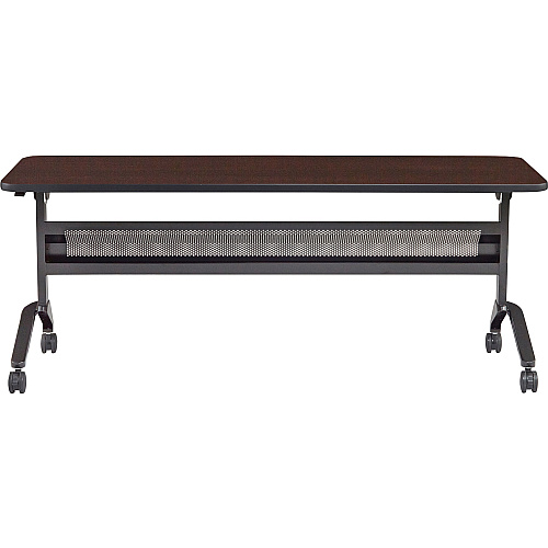 Safco Flip-N-Go Rectangular Training Table Mocha Rectangle Top - Black Base - 150 lb Capacity - 72" Table Top Width x 24" Table Top Depth x 1.20" Table Top Thickness - 29" Height - Training Room - Assembly Required - Low Pressure Laminate ( (LF2472TSLDCM)