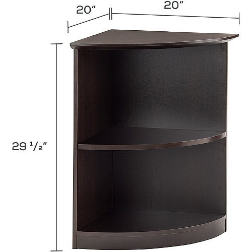 Safco Medina Mocha Laminate Office Unit 1" Thickness Shelf, 29.5" Height x 20" Width x 20" Depth Bookshelf - 2 Shelve(s) - Beveled Edge - Material: Medium Density Fiberboard (MDF) - Finish: Mocha Laminate - Durable, Ergonomic - For Office, Home (MVBQ2LDC)