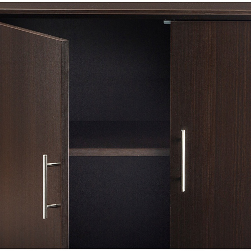 Safco Medina Mocha Laminate Office Unit 1" Thickness Work Surface, 29.5" Height x 36" Width x 20" Depth Return, 0" Thickness Table Top, 26.3" Height x 17.8" Width1" Thickness Door - 2 Door(s) - 1 Adjustable Shelf(ves) - Beveled Edge - Material: M (MSCLDC)