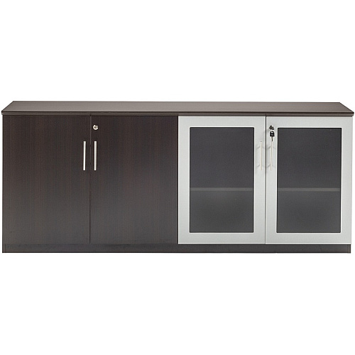 Safco Medina Mocha Laminate Office Unit 1" Thickness Work Surface, 29.5" Height x 72" Width x 20" Depth Return, 0" Thickness Table Top, 26.4" Height x 17.9" Width1" Thickness Door - 4 Door(s) - 4 Shelve(s) - 4 Adjustable Shelf(ves) - Beveled Edg (MVLCLDC)