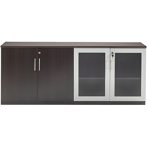 Safco Medina Mocha Laminate Office Unit 1" Thickness Work Surface, 29.5" Height x 72" Width x 20" Depth Return, 0" Thickness Table Top, 26.4" Height x 17.9" Width1" Thickness Door - 4 Door(s) - 4 Shelve(s) - 4 Adjustable Shelf(ves) - Beveled Edg (MVLCLDC)
