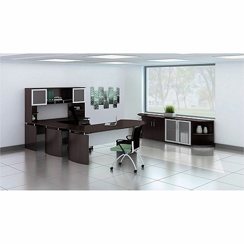 Safco Medina Mocha Laminate Office Unit 29.5" Height x 47" Width x 28" Depth, 0" Thickness Table Top - Beveled Edge - Material: Medium Density Fiberboard (MDF), Laminate - Finish: Mocha - 1 Each (MNEXTRLDC)