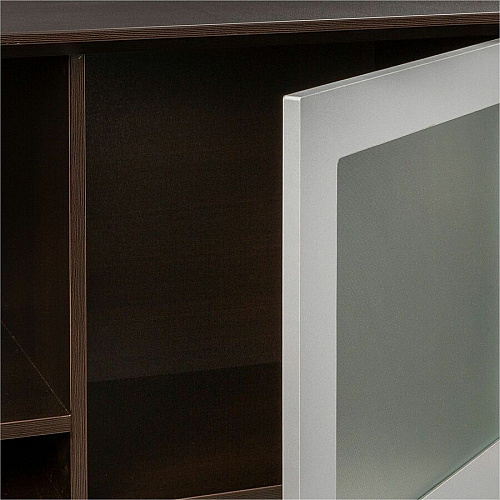 Safco Medina Mocha Laminate Office Unit 18.3" Height x 63" Width x 15" Depth - 2 Door(s) - 4 Shelve(s) - Beveled Edge - Material: Medium Density Fiberboard (MDF), Laminate - Finish: Mocha - 1 Each (MNH63LDC)