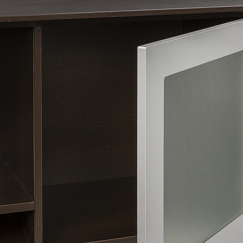 Safco Medina Mocha Laminate Office Unit 18.3" Height x 72" Width x 15" Depth - 2 Door(s) - 4 Shelve(s) - Beveled Edge - Material: Medium Density Fiberboard (MDF), Laminate - Finish: Mocha - Durable, Handle - For Office, Home Office - 1 Each (MNH72LDC)