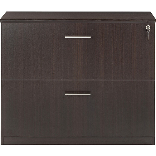 Safco Medina Mocha Laminate Office Unit 1" Thickness Work Surface, 29.5" Height x 36" Width x 20" Depth Lateral File, 0" Thickness Table Top, 9.1" Height11.9" Depth Drawer - Beveled Edge - Material: Medium Density Fiberboard (MDF) - Finish: Moch (MVLFLDC)