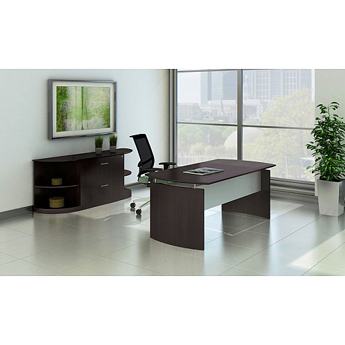 Safco Medina Mocha Laminate Office Unit 1" Thickness Work Surface, 29.5" Height x 36" Width x 20" Depth Lateral File, 0" Thickness Table Top, 9.1" Height11.9" Depth Drawer - Beveled Edge - Material: Medium Density Fiberboard (MDF) - Finish: Moch (MVLFLDC)