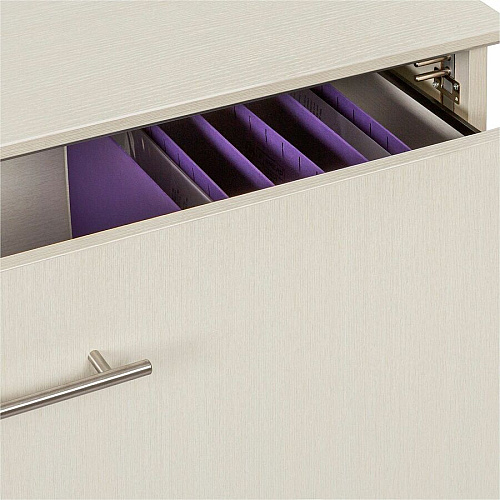 Safco Medina Textured Sea Salt Laminate Unit 1" Thickness Work Surface, 29.5" Height x 36" Width x 20" Depth Lateral File, 0" Thickness Table Top, 9.1" Height11.9" Depth Drawer - Beveled Edge - Material: Medium Density Fiberboard (MDF) - Finish: (MVLFTSS)