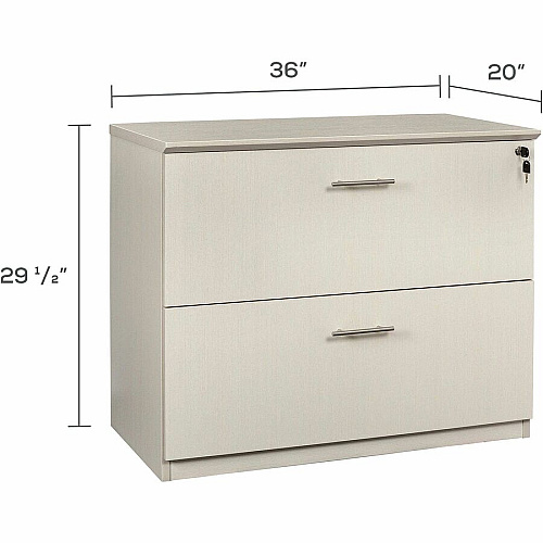 Safco Medina Textured Sea Salt Laminate Unit 1" Thickness Work Surface, 29.5" Height x 36" Width x 20" Depth Lateral File, 0" Thickness Table Top, 9.1" Height11.9" Depth Drawer - Beveled Edge - Material: Medium Density Fiberboard (MDF) - Finish: (MVLFTSS)