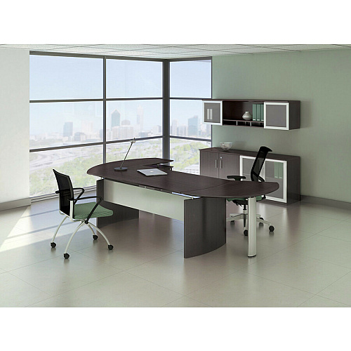 Safco Medina Mocha Laminate Office Unit L-shaped - 1" Thickness Work Surface, 9.1" Height14.8" Depth Drawer, 29.5" Height x 63" Width x 24" Depth Return, 0" Thickness Table Top - Total Drawer(s): 3 - Single Pedestal on Right Side - Beveled Edg (MNRTPRLDC)
