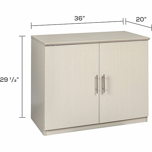 Safco Medina Textured Sea Salt Laminate Unit 1" Thickness Work Surface, 29.5" Height x 36" Width x 20" Depth Return, 0" Thickness Table Top, 26.3" Height x 17.8" Width1" Thickness Door - 2 Door(s) - 1 Adjustable Shelf(ves) - Beveled Edge - Materi (MSCTSS)