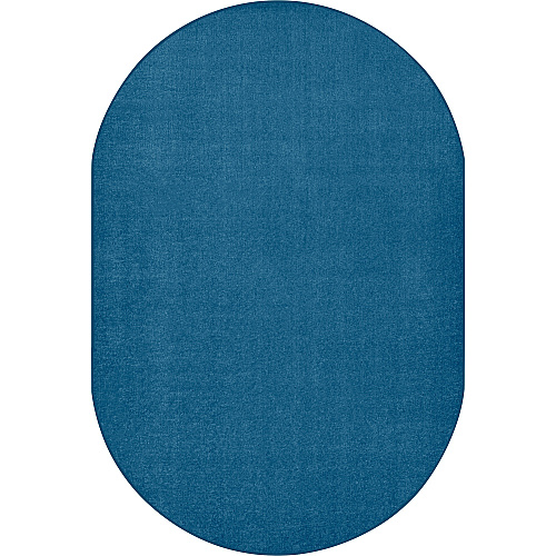 Carpets for Kids&reg; Solid Color Mt. St. Helens Carpet Rug Floor Rug - 90" Length x 12 ft Width - Oval - Marine Blue - Nylon, Yarn - 1 Each (2170407)