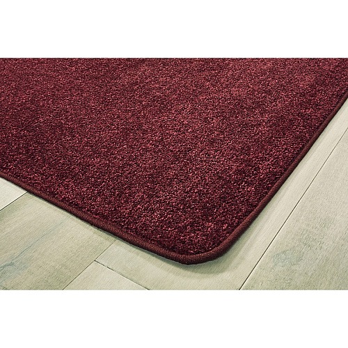 Carpets for Kids&reg; Solid Color Mt. St. Helens Carpet Rug Floor Rug - 90" Length x 12 ft Width - Rectangle - Cranberry - Nylon, Yarn - 1 Each (2176810)