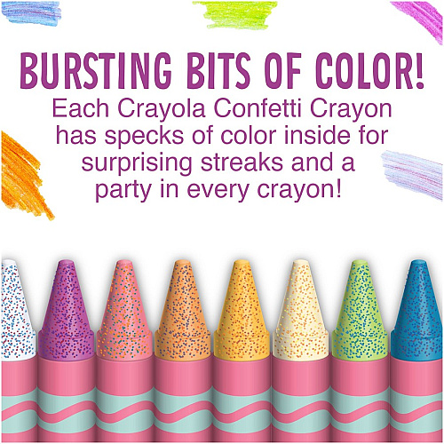 Crayola Confetti Crayons 2" Length - Multi - 24 / Pack (523407)