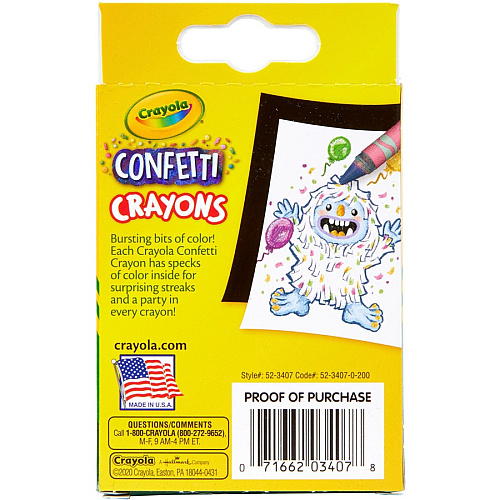 Crayola Confetti Crayons 2" Length - Multi - 24 / Pack (523407)