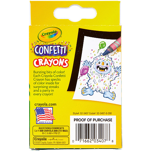 Crayola Confetti Crayons 2" Length - Multi - 24 / Pack (523407)
