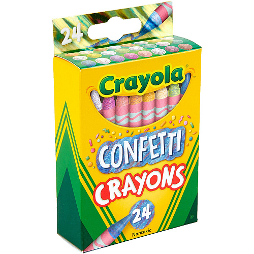 Crayola Confetti Crayons 2" Length - Multi - 24 / Pack (523407)