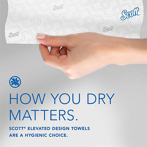 Scott Pro High-Capacity Hard Roll Towels with Elevated Design and Absorbency Pockets 1 3/4" Core - White - Paper - 6 / Carton (25700)