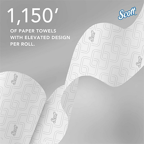 Scott Pro High-Capacity Hard Roll Towels with Elevated Design and Absorbency Pockets 1 3/4" Core - White - Paper - 6 / Carton (25700)