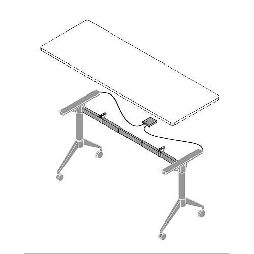 Lorell Spry Nesting Training Table Base White Folding Base - 2 Legs - 29.50" Height - Assembly Required - Cold-rolled Steel (CRS) - 1 Each (LLR60739)