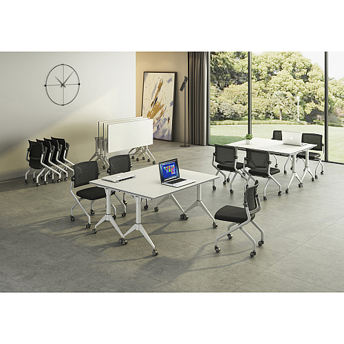 Lorell Spry Nesting Training Table Base White Folding Base - 2 Legs - 29.50" Height - Assembly Required - Cold-rolled Steel (CRS) - 1 Each (LLR60739)
