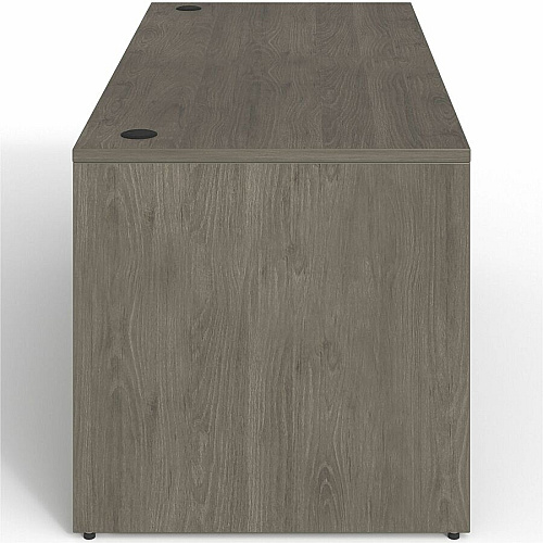 Lorell Prominence 2.0 3/4 Left-Pedestal Desk Rectangle - 29" Height x 66" Width x 30" Depth, 1" Thickness Top - Total Drawer(s): 2 - Single Pedestal on Left Side - Band Edge - Material: Particleboard - Finish: Gray Elm, Thermofused Melamin (LLRPD3066QLGE)