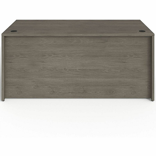 Lorell Prominence 2.0 3/4 Left-Pedestal Desk Rectangle - 29" Height x 66" Width x 30" Depth, 1" Thickness Top - Total Drawer(s): 2 - Single Pedestal on Left Side - Band Edge - Material: Particleboard - Finish: Gray Elm, Thermofused Melamin (LLRPD3066QLGE)