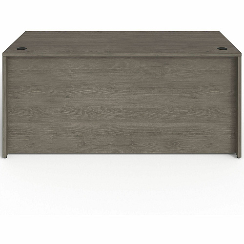 Lorell Prominence 2.0 3/4 Left-Pedestal Desk Rectangle - 29" Height x 66" Width x 30" Depth, 1" Thickness Top - Total Drawer(s): 2 - Single Pedestal on Left Side - Band Edge - Material: Particleboard - Finish: Gray Elm, Thermofused Melamin (LLRPD3066QLGE)