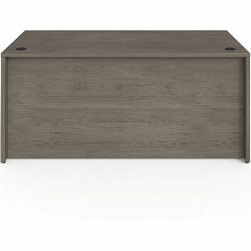 Lorell Prominence 2.0 3/4 Right-Pedestal Desk Rectangle - 29" Height x 66" Width x 30" Depth, 1" Thickness Top - Total Drawer(s): 2 - Single Pedestal on Right Side - Band Edge - Material: Particleboard - Finish: Gray Elm, Thermofused Melam (LLRPD3066QRGE)