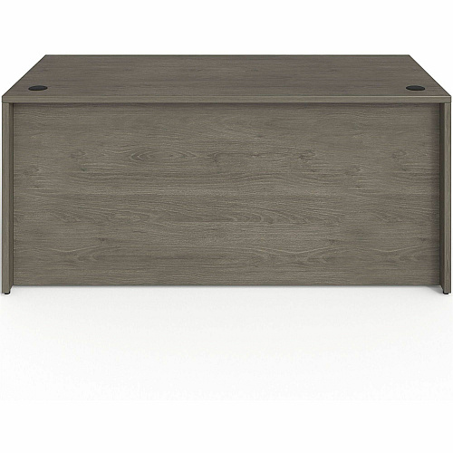 Lorell Prominence 2.0 3/4 Right-Pedestal Desk Rectangle - 29" Height x 66" Width x 30" Depth, 1" Thickness Top - Total Drawer(s): 2 - Single Pedestal on Right Side - Band Edge - Material: Particleboard - Finish: Gray Elm, Thermofused Melam (LLRPD3066QRGE)