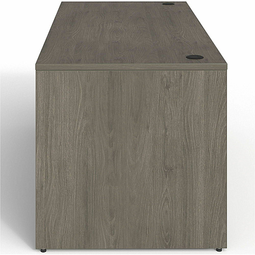 Lorell Prominence 2.0 3/4 Right-Pedestal Desk Rectangle - 29" Height x 66" Width x 30" Depth, 1" Thickness Top - Total Drawer(s): 2 - Single Pedestal on Right Side - Band Edge - Material: Particleboard - Finish: Gray Elm, Thermofused Melam (LLRPD3066QRGE)