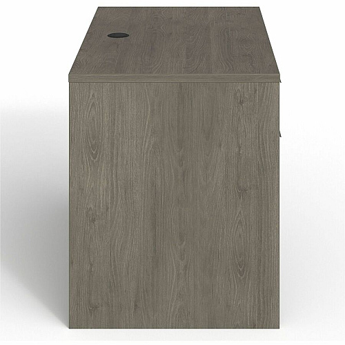Lorell Prominence 2.0 Left Return Rectangle - 29" Height x 42" Width x 24" Depth, 1" Thickness Top - Total Drawer(s): 2 - Single Pedestal on Left Side - Band Edge - Material: Particleboard - Finish: Gray Elm, Thermofused Melamine (TFM), La (LLRPR2442QLGE)