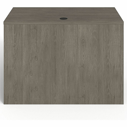 Lorell Prominence 2.0 Left Return Rectangle - 29" Height x 42" Width x 24" Depth, 1" Thickness Top - Total Drawer(s): 2 - Single Pedestal on Left Side - Band Edge - Material: Particleboard - Finish: Gray Elm, Thermofused Melamine (TFM), La (LLRPR2442QLGE)