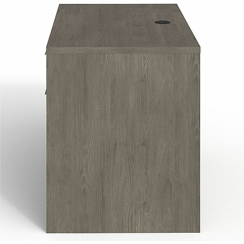 Lorell Prominence 2.0 Right Return Rectangle - 29" Height x 42" Width x 24" Depth, 1" Thickness Top - Total Drawer(s): 2 - Single Pedestal on Right Side - Band Edge - Material: Particleboard - Finish: Gray Elm, Thermofused Melamine (TFM),  (LLRPR2442QRGE)