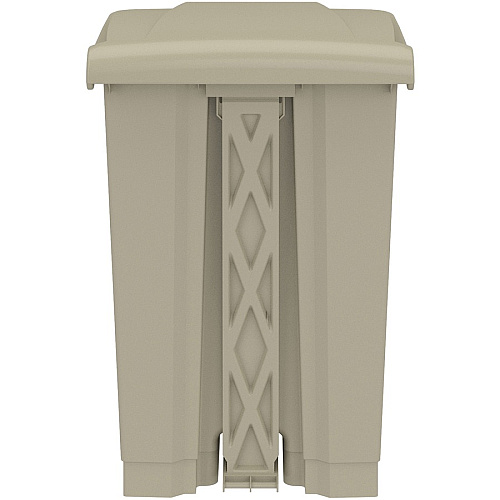 Safco Plastic Step-on Waste Receptacle 12 gal Capacity - Foot Pedal, Lightweight, Easy to Clean - 23.8" Height x 15.8" Width x 16" Depth - Plastic - Tan - 1 / Carton (9925TN)