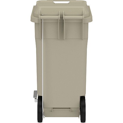 Safco 32 Gallon Plastic Step-On Receptacle 32 gal Capacity - Foot Pedal, Lightweight, Easy to Clean, Handle, Wheels, Mobility - 37" Height x 21.3" Width x 20" Depth - Plastic - Tan - 1 / Carton (9926TN)