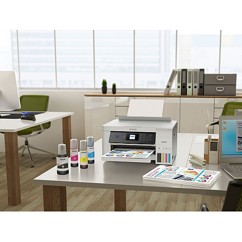Epson WorkForce ST-C2100 Wireless Inkjet Multifunction Printer - Color Copier/Printer/Scanner - 5760 x 1440 dpi class - Automatic Duplex Print - Up to 3000 Pages Monthly - 100 sheets Input - Color Flatbed Scanner - 1200 dpi Optical Scan - Wir (C11CJ63203)