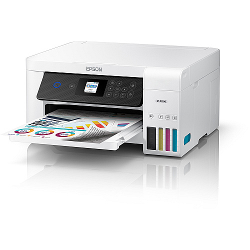 Epson WorkForce ST-C2100 Wireless Inkjet Multifunction Printer - Color Copier/Printer/Scanner - 5760 x 1440 dpi class - Automatic Duplex Print - Up to 3000 Pages Monthly - 100 sheets Input - Color Flatbed Scanner - 1200 dpi Optical Scan - Wir (C11CJ63203)