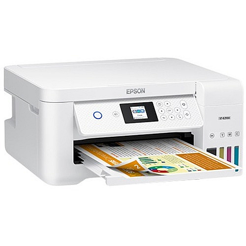 Epson WorkForce ST-C2100 Wireless Inkjet Multifunction Printer - Color Copier/Printer/Scanner - 5760 x 1440 dpi class - Automatic Duplex Print - Up to 3000 Pages Monthly - 100 sheets Input - Color Flatbed Scanner - 1200 dpi Optical Scan - Wir (C11CJ63203)
