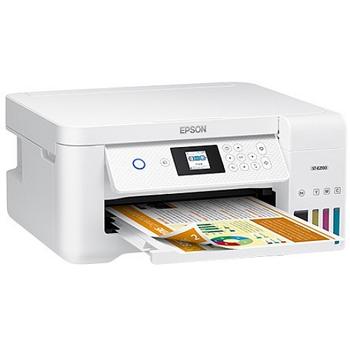 Epson WorkForce ST-C2100 Wireless Inkjet Multifunction Printer - Color Copier/Printer/Scanner - 5760 x 1440 dpi class - Automatic Duplex Print - Up to 3000 Pages Monthly - 100 sheets Input - Color Flatbed Scanner - 1200 dpi Optical Scan - Wir (C11CJ63203)