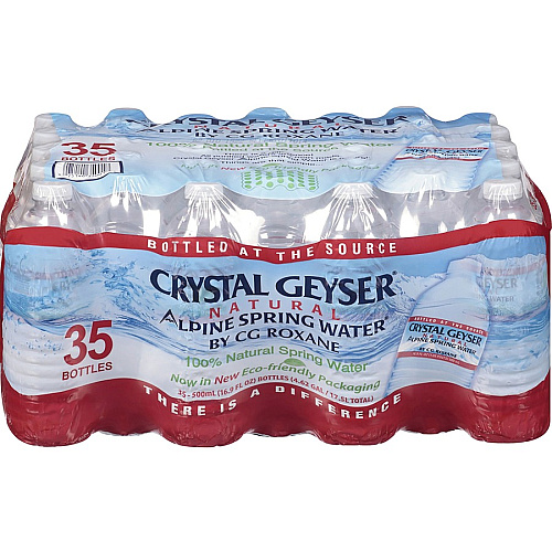 Crystal Geyser Natural Alpine Spring Water Ready-to-Drink - 16.90 fl oz (500 mL) - Natural - 35/Carton - 1890 / Pallet (35001DEP)